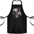 A Red Eye Skull Cotton Apron 100% Organic Black