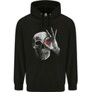 A Red Eye Skull Mens 80% Cotton Hoodie Black