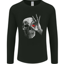 A Red Eye Skull Mens Long Sleeve T-Shirt Black