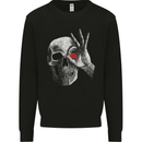 A Red Eye Skull Mens Sweatshirt Jumper Black