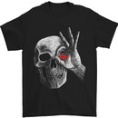 A Red Eye Skull Mens T-Shirt 100% Cotton Black
