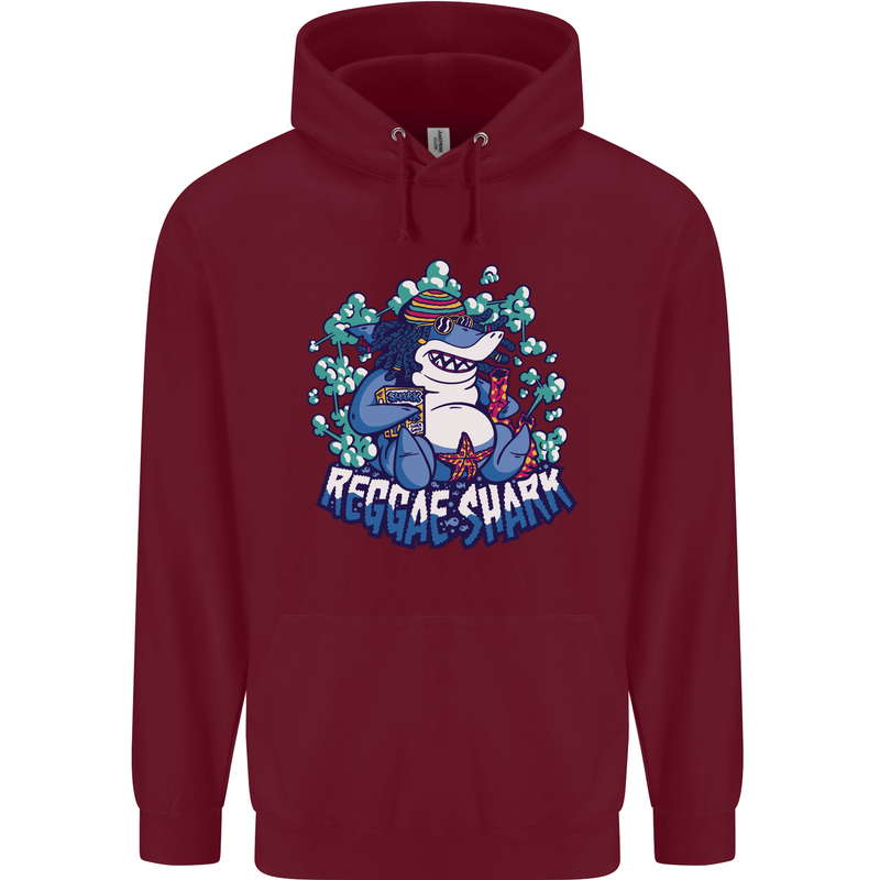 A Reggae Shark Childrens Kids Hoodie Maroon