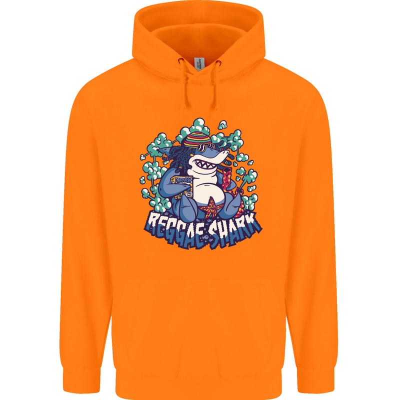 A Reggae Shark Childrens Kids Hoodie Orange