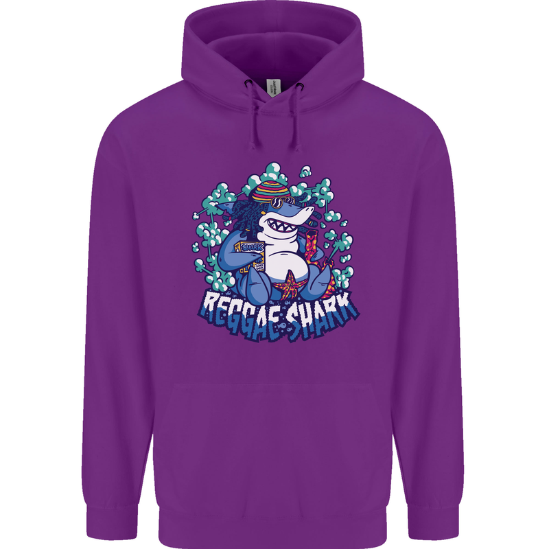 A Reggae Shark Childrens Kids Hoodie Purple