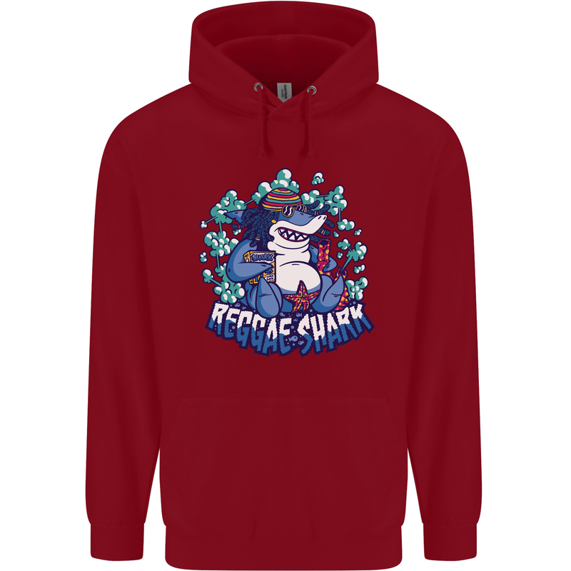 A Reggae Shark Childrens Kids Hoodie Red