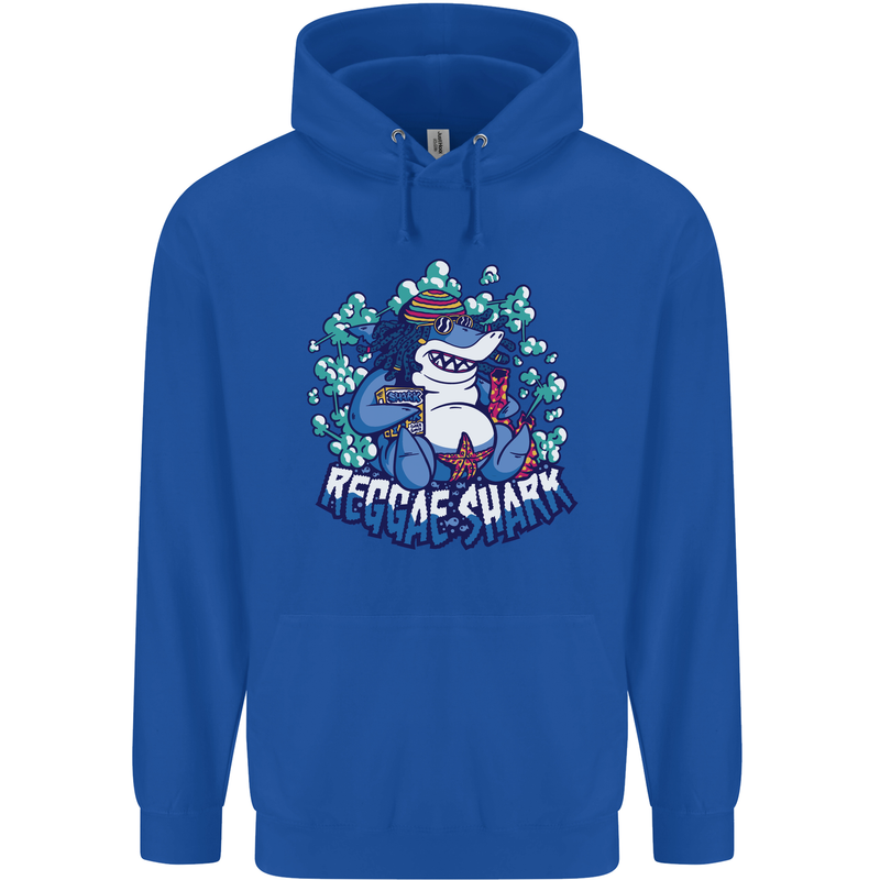 A Reggae Shark Childrens Kids Hoodie Royal Blue