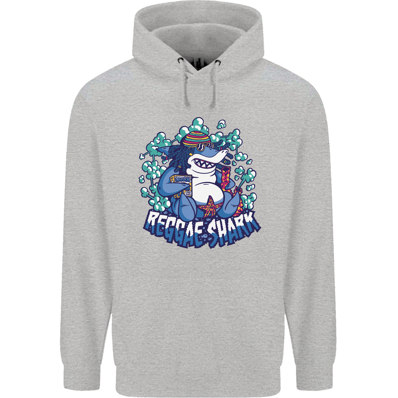 A Reggae Shark Childrens Kids Hoodie Sports Grey