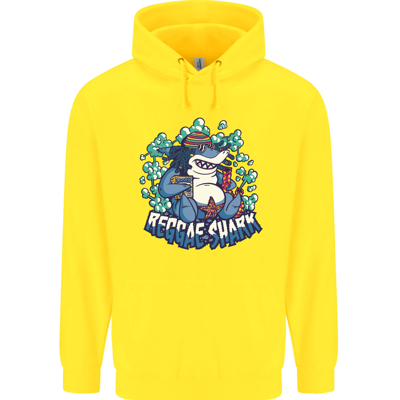 A Reggae Shark Childrens Kids Hoodie Yellow