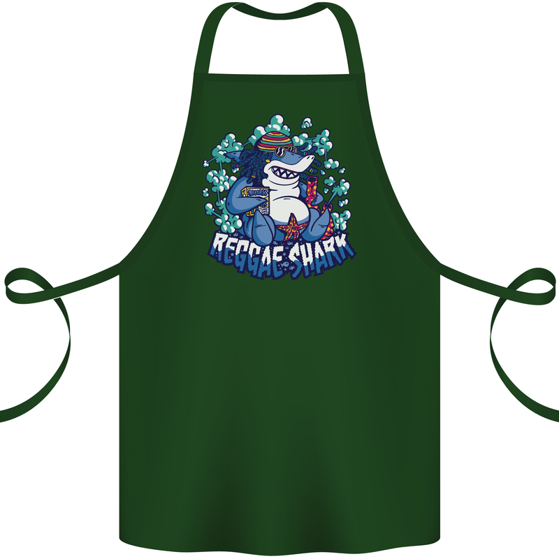 A Reggae Shark Cotton Apron 100% Organic Forest Green