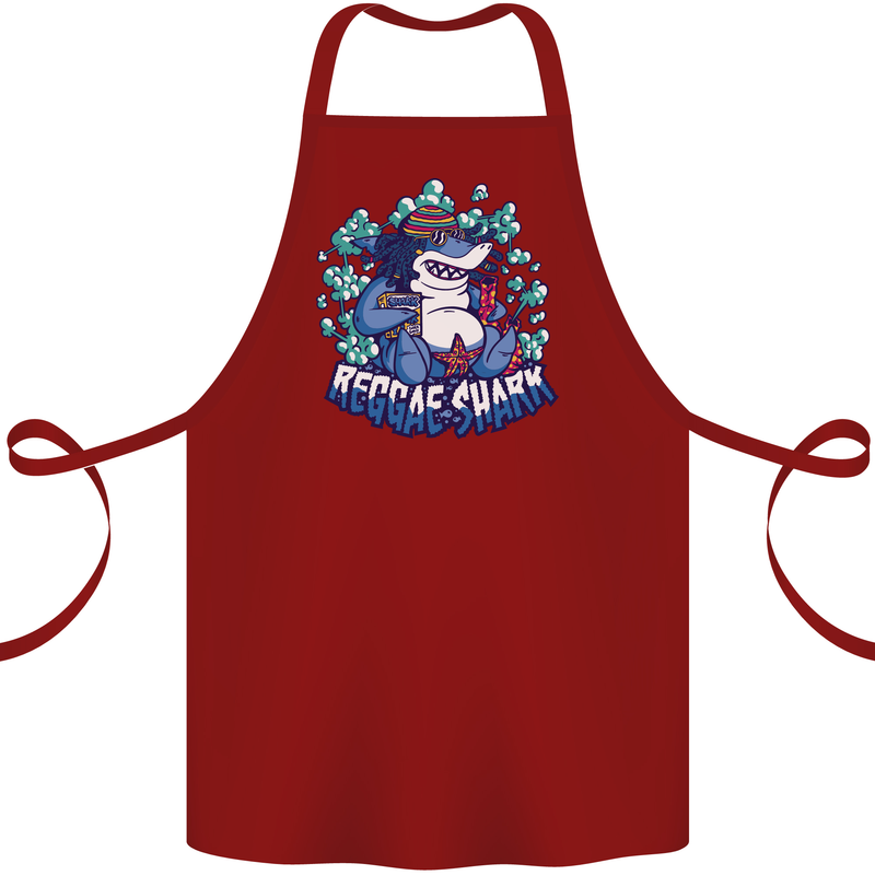 A Reggae Shark Cotton Apron 100% Organic Maroon