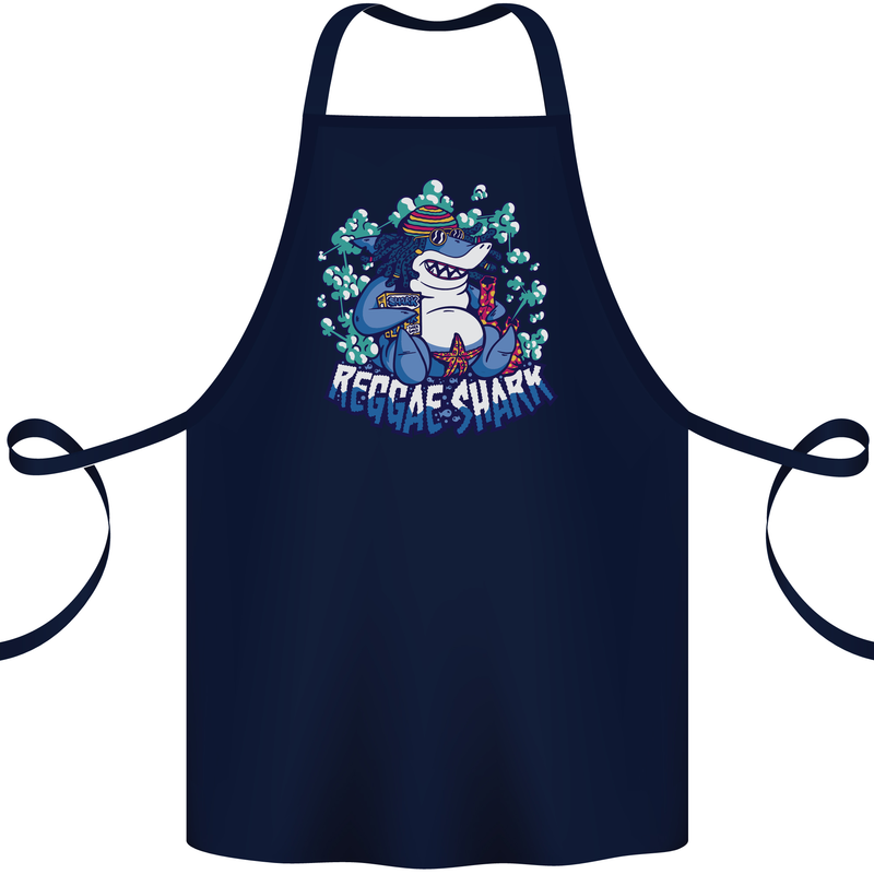 A Reggae Shark Cotton Apron 100% Organic Navy Blue