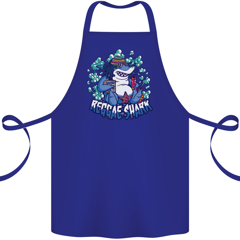A Reggae Shark Cotton Apron 100% Organic Royal Blue