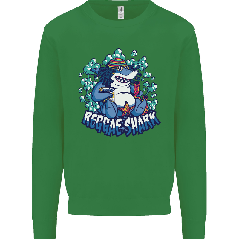 A Reggae Shark Kids Sweatshirt Jumper Irish Green