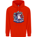 A Reggae Shark Mens 80% Cotton Hoodie Bright Red