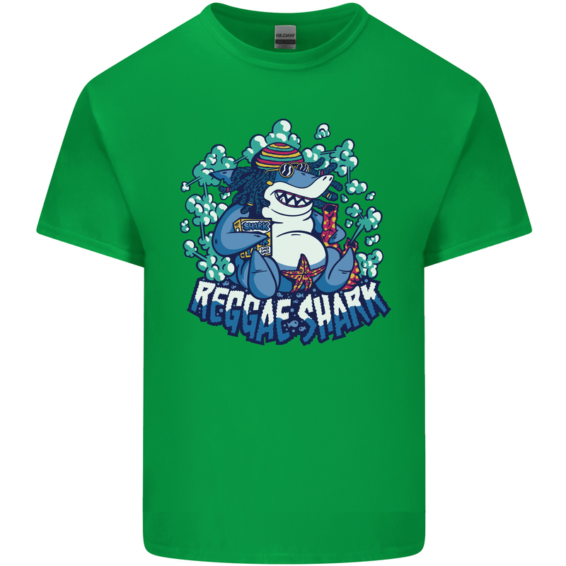 A Reggae Shark Mens Cotton T-Shirt Tee Top Irish Green