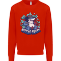 A Reggae Shark Mens Sweatshirt Jumper Bright Red