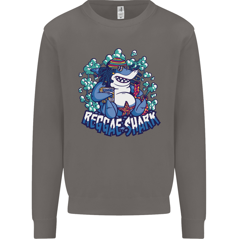 A Reggae Shark Mens Sweatshirt Jumper Charcoal