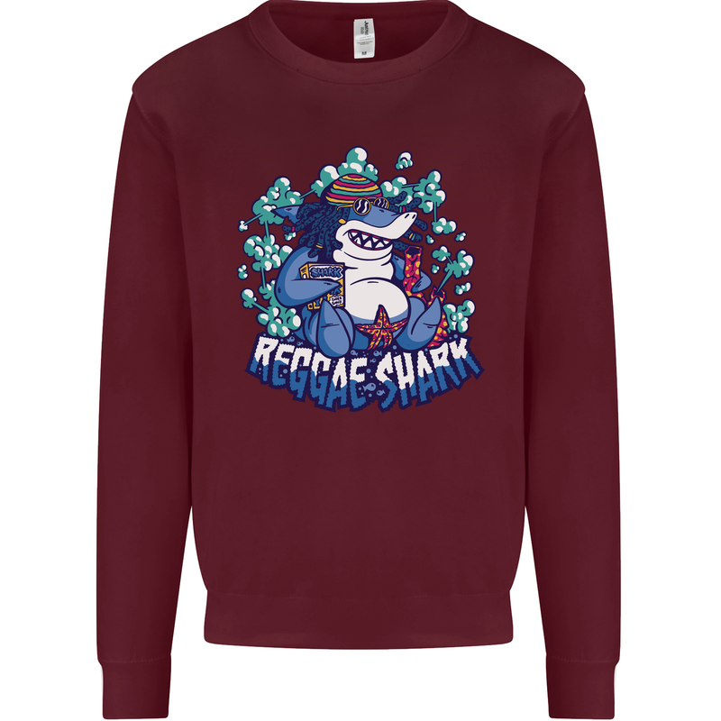 A Reggae Shark Mens Sweatshirt Jumper Maroon