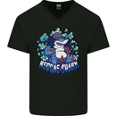 A Reggae Shark Mens V-Neck Cotton T-Shirt Black