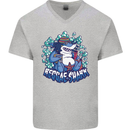 A Reggae Shark Mens V-Neck Cotton T-Shirt Sports Grey