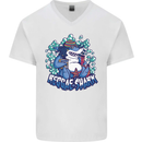 A Reggae Shark Mens V-Neck Cotton T-Shirt White