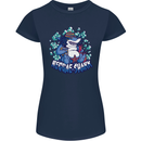 A Reggae Shark Womens Petite Cut T-Shirt Navy Blue