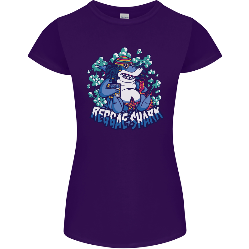 A Reggae Shark Womens Petite Cut T-Shirt Purple
