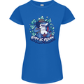 A Reggae Shark Womens Petite Cut T-Shirt Royal Blue