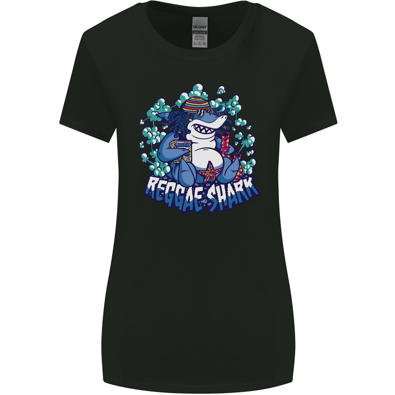 A Reggae Shark Womens Wider Cut T-Shirt Black