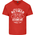 A Retired Accountant Looks Like Mens V-Neck Cotton T-Shirt Red