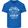 A Retired Accountant Looks Like Mens V-Neck Cotton T-Shirt Royal Blue