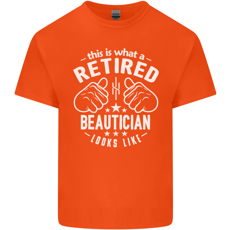 A Retired Beautician Looks Like Mens Cotton T-Shirt Tee Top Orange