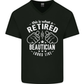 A Retired Beautician Looks Like Mens V-Neck Cotton T-Shirt Black