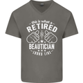 A Retired Beautician Looks Like Mens V-Neck Cotton T-Shirt Charcoal