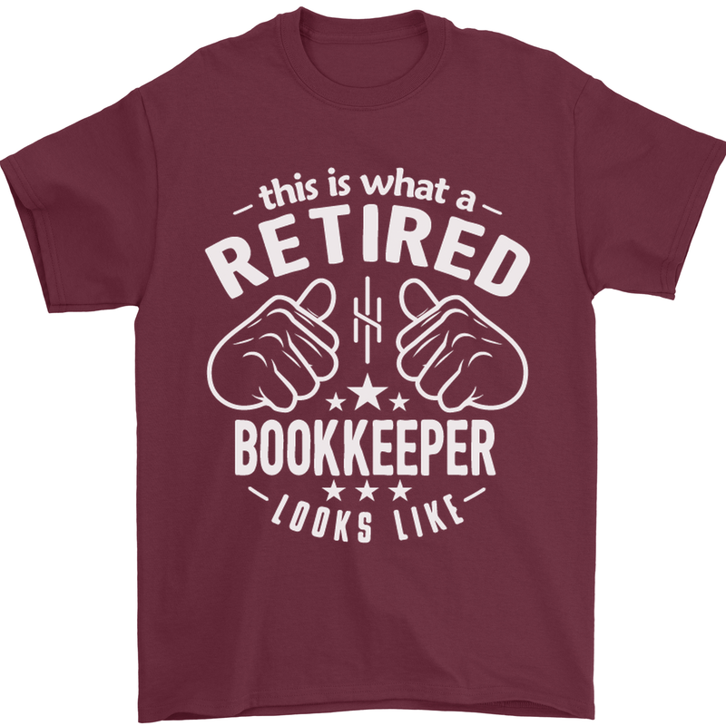 A Retired Bookkeeper Looks Like Mens T-Shirt Cotton Gildan Maroon