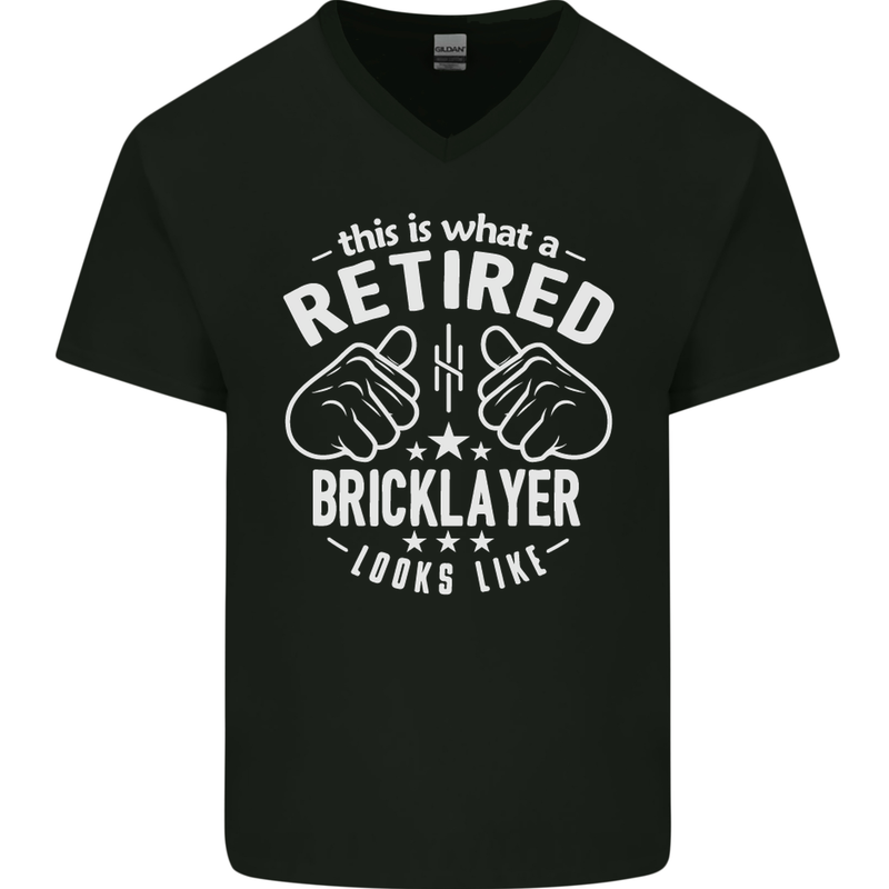 A Retired Bricklayer Looks Like Mens V-Neck Cotton T-Shirt Black