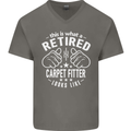 A Retired Carpet Fitter Looks Like Mens V-Neck Cotton T-Shirt Charcoal