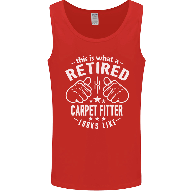 A Retired Carpet Fitter Looks Like Mens Vest Tank Top Red
