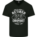 A Retired Chiropodist Looks Like Mens V-Neck Cotton T-Shirt Black