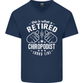 A Retired Chiropodist Looks Like Mens V-Neck Cotton T-Shirt Navy Blue