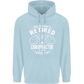 A Retired Chiropractor Looks Like Mens 80% Cotton Hoodie Light Blue