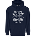 A Retired Chiropractor Looks Like Mens 80% Cotton Hoodie Navy Blue
