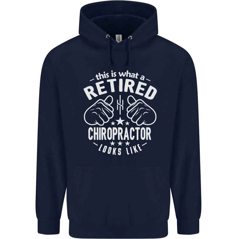 A Retired Chiropractor Looks Like Mens 80% Cotton Hoodie Navy Blue