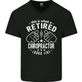 A Retired Chiropractor Looks Like Mens V-Neck Cotton T-Shirt Black