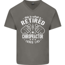 A Retired Chiropractor Looks Like Mens V-Neck Cotton T-Shirt Charcoal