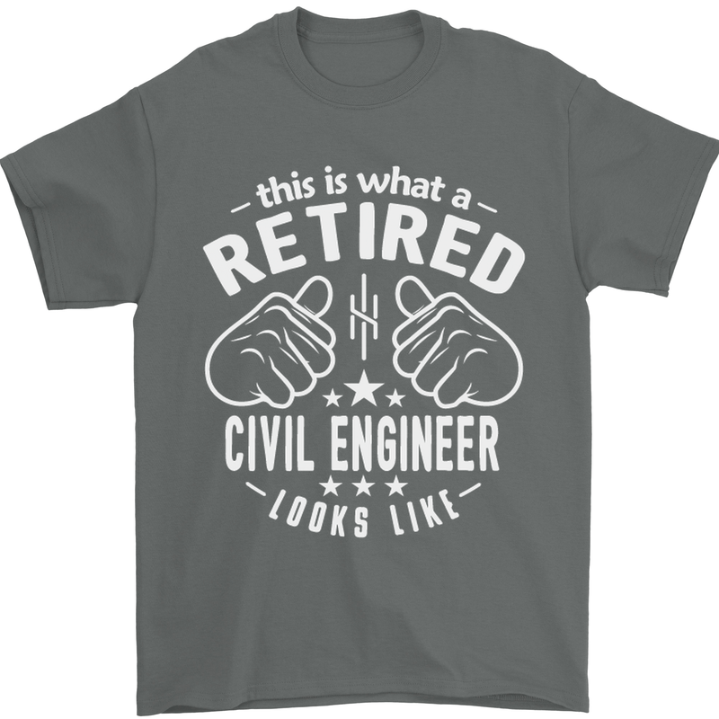A Retired Civil Engineer Looks Like Mens T-Shirt Cotton Gildan Charcoal