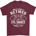 A Retired Civil Engineer Looks Like Mens T-Shirt Cotton Gildan Maroon