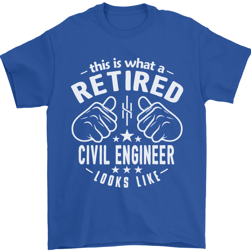 A Retired Civil Engineer Looks Like Mens T-Shirt Cotton Gildan Royal Blue