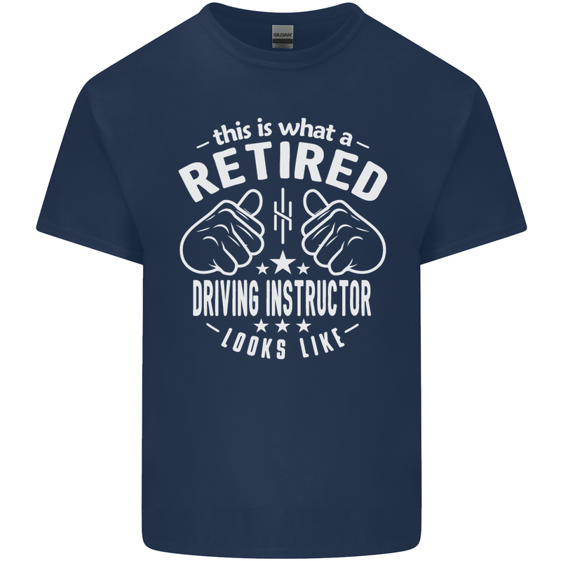 A Retired Driving Instructor Looks Like Mens Cotton T-Shirt Tee Top Navy Blue