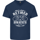 A Retired Driving Instructor Looks Like Mens V-Neck Cotton T-Shirt Navy Blue